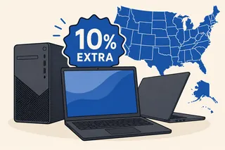 Ilustración de Dell Outlet en EE. UU. promocionó equipos reacondicionados con 10% extra en sistemas Dell Pro